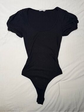 Altar’d State Black Puff Sleeve Bodysuit